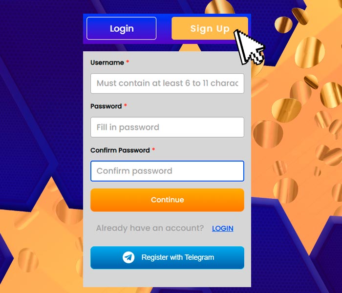 Start account registration